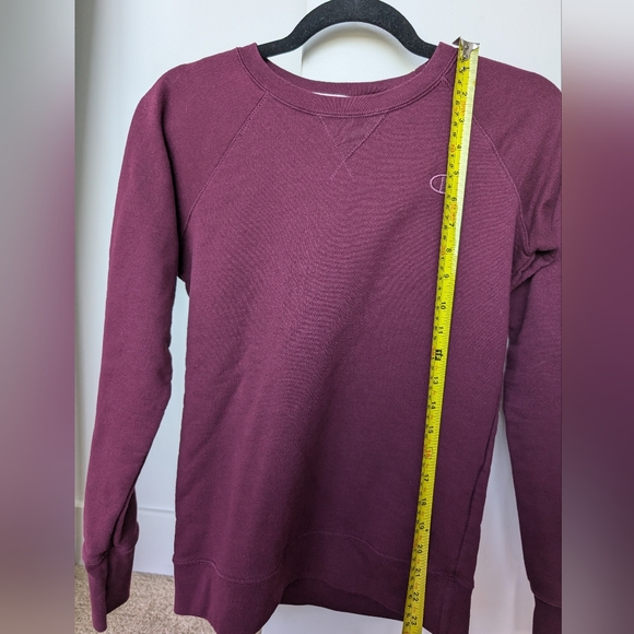 Champion Plum Crew Neck Pullover Sweatshirt classic logo Sz XS - Picture 9 of 10